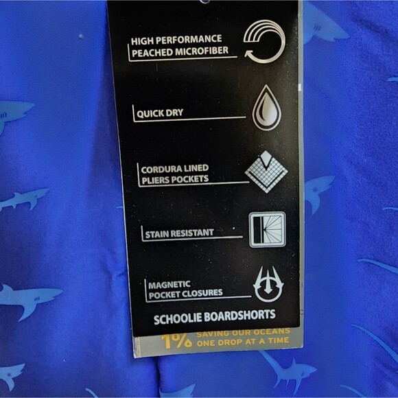 OHO Gear Fishing Boardshorts Mens 36 Blue Shark Outdoor Performance Pockets New - Picture 11 of 14